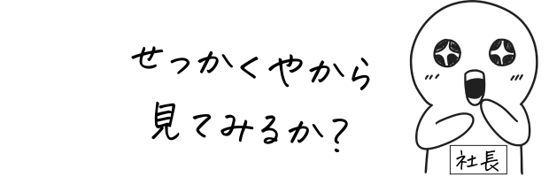 「せっかくだから見てみるか?」と書かれたイラスト