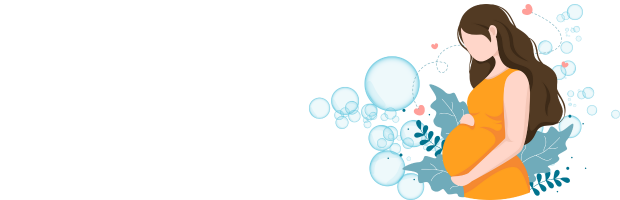 妊娠中の女性と泡