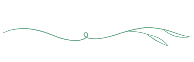 緑の曲線と葉の装飾