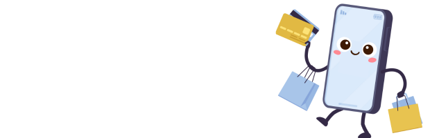 スマホで買い物するキャラクター