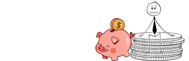 貯金する人のイラスト