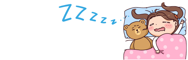 横向き寝のイラストとテディベア